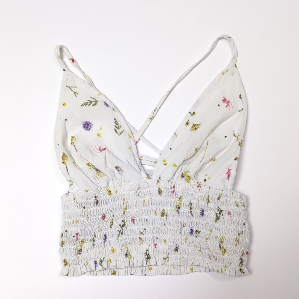 TVF Daffodil Smocked Chiffon Halter Top